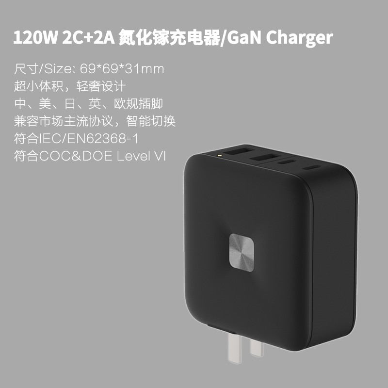 120W 2C+2A 氮化镓充电器/GaN Charger